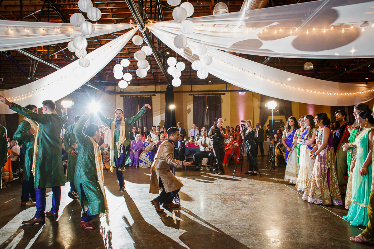 Indian wedding bride and groom dance off