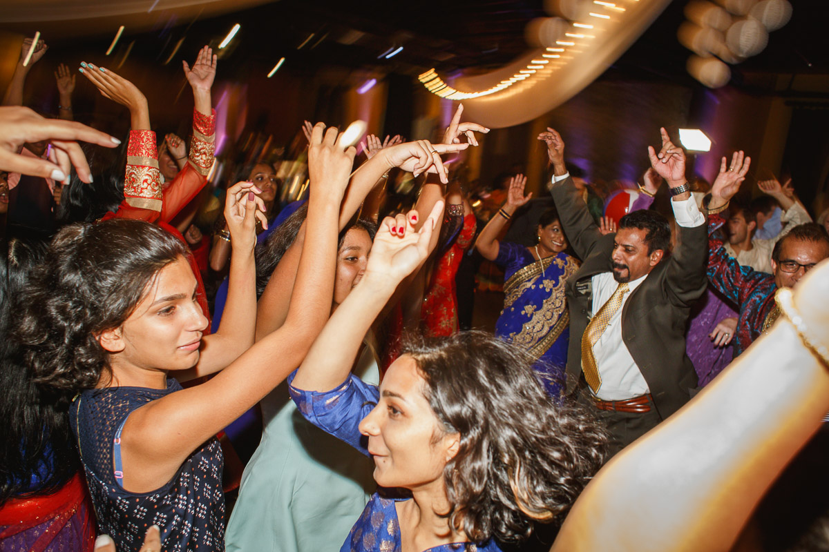 Indian wedding reception dancing